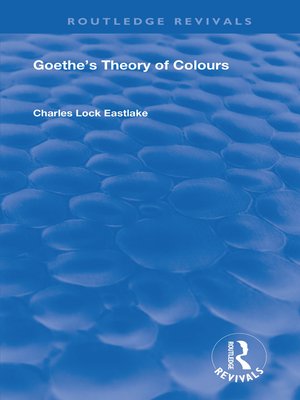 cover image of Goethe's Theory of Colours